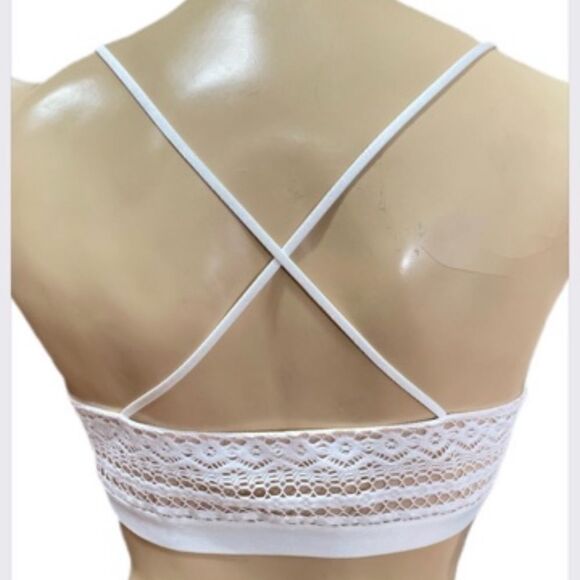Victoria’s Secret Sexy Unlined Crochet Lace Bralette bra White Large - Picture 4 of 4